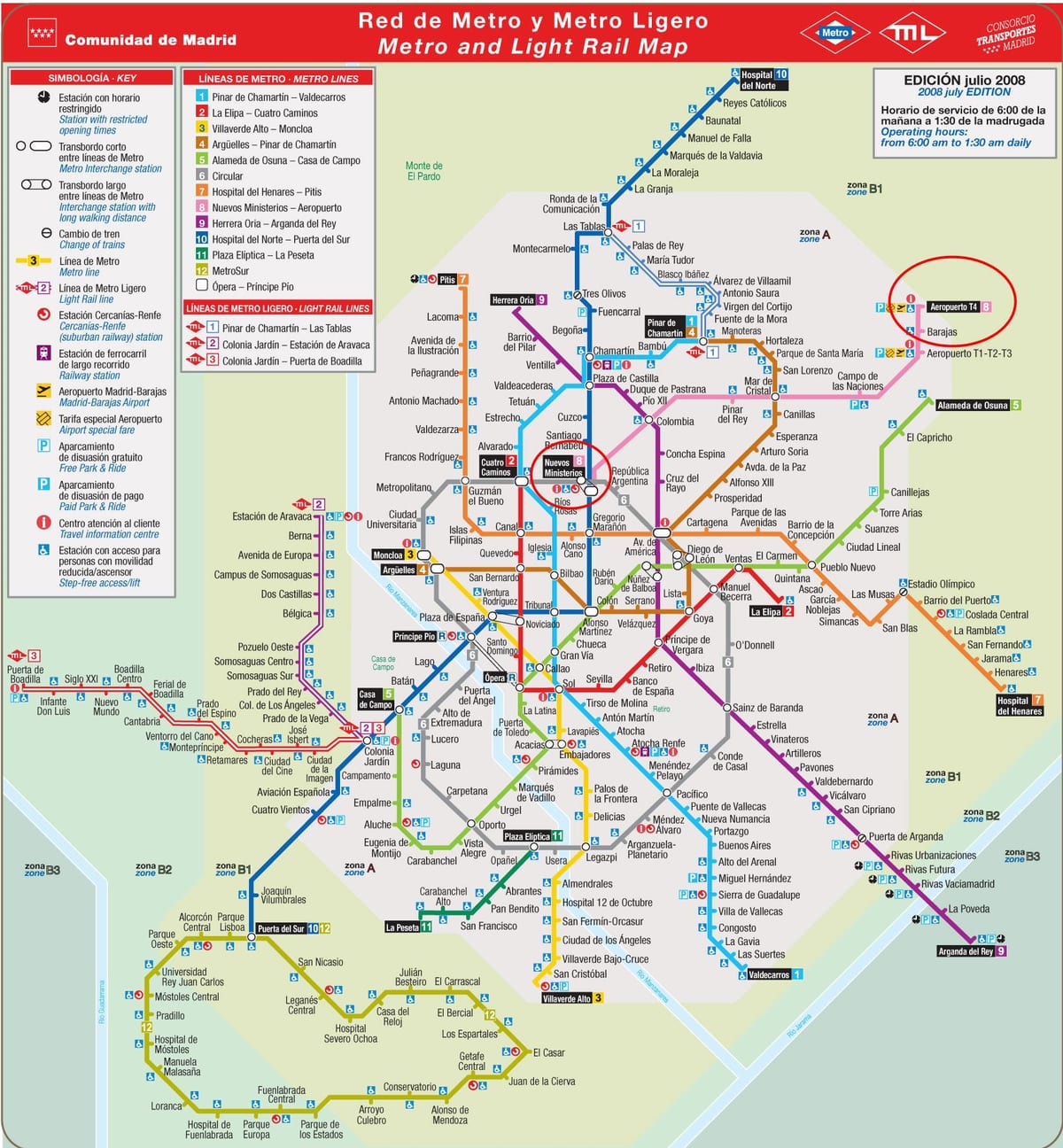 Аэрапорт Мадрыд схема метро