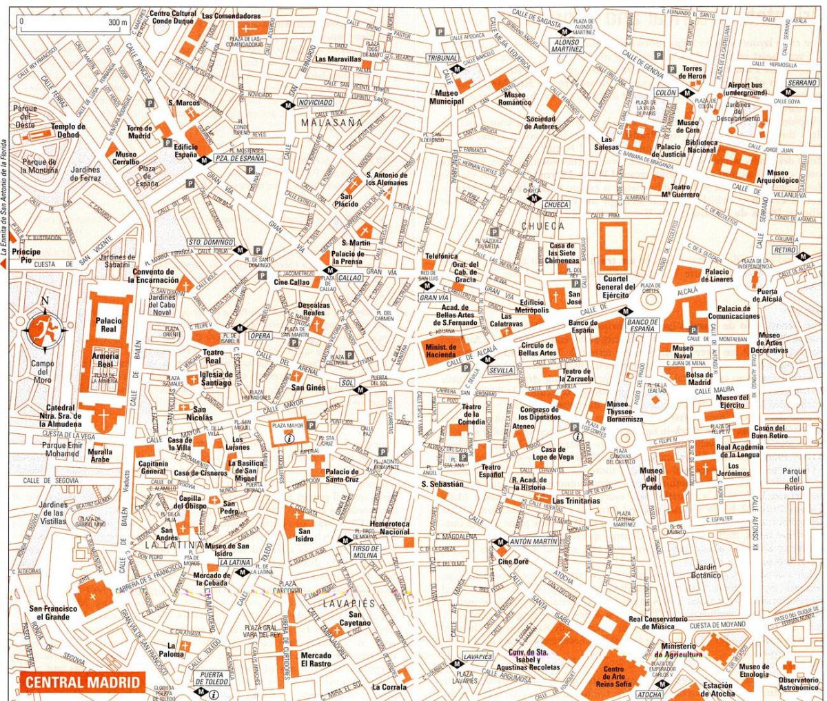 карта вуліц Мадрыда, Іспанія
