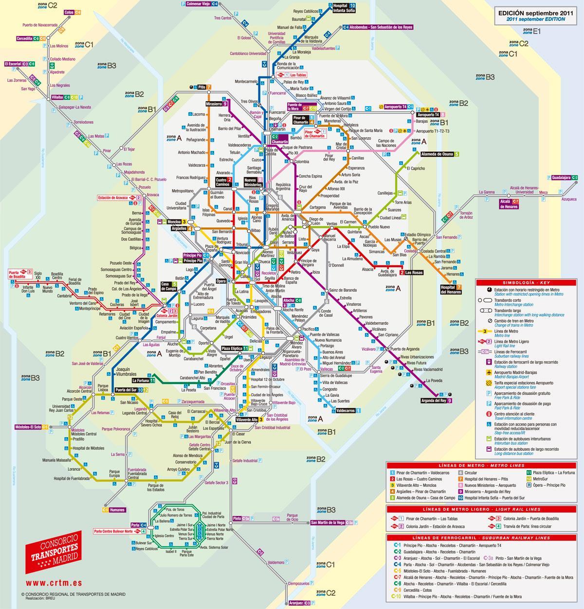 карта Мадрыда на трамваі
