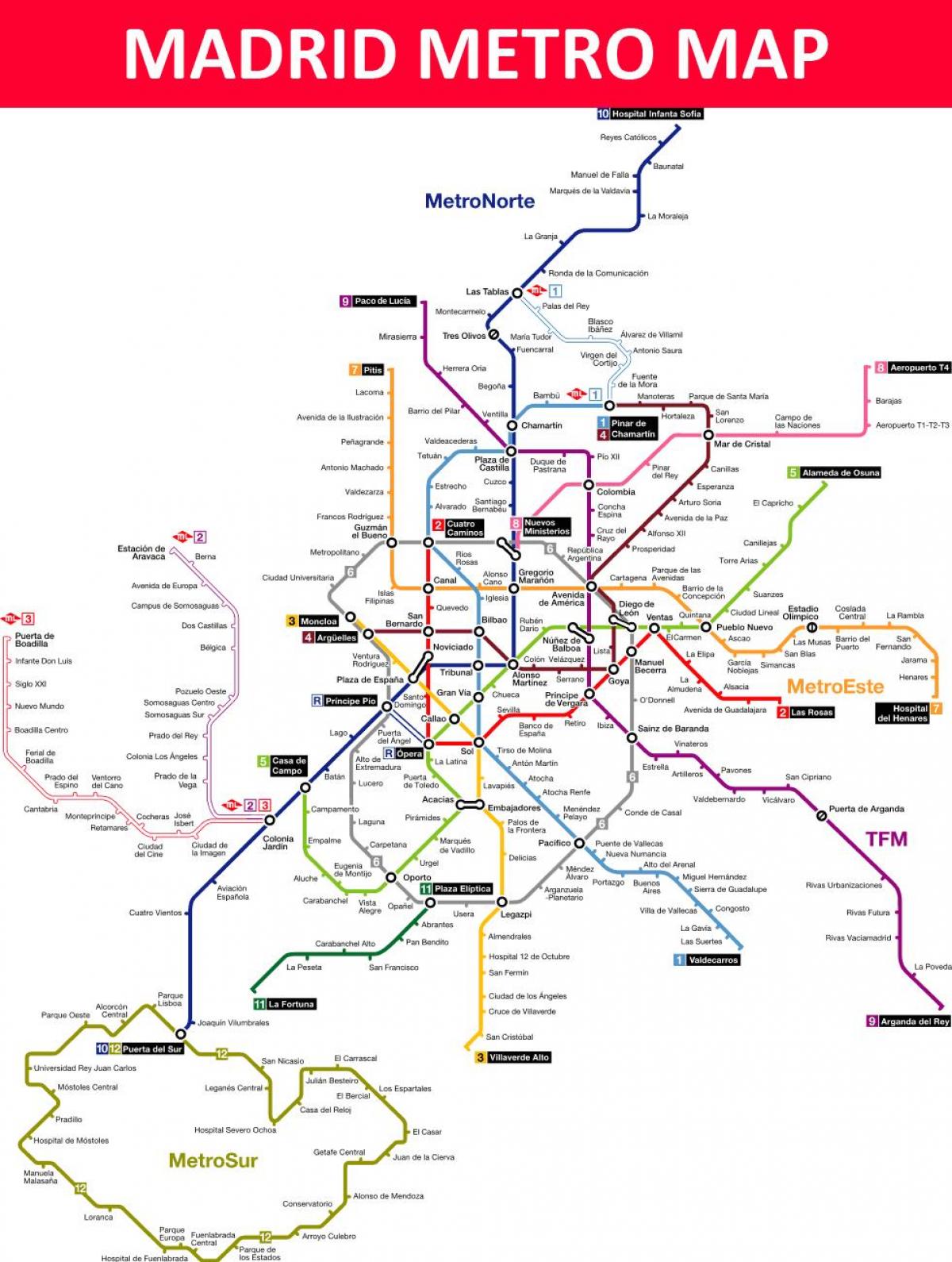 метро карта Мадрыда
