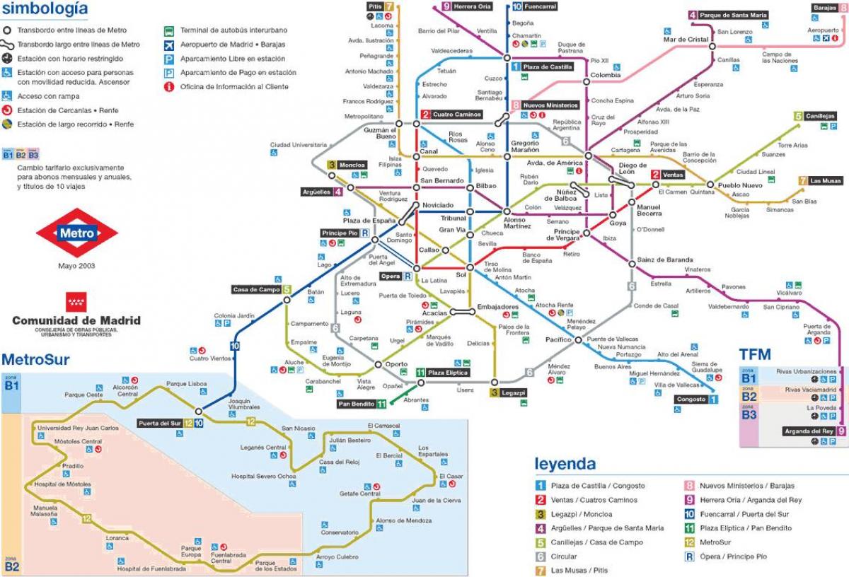 Мадрыд метро карта