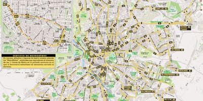 Аўтобусныя маршруты Мадрыд карце