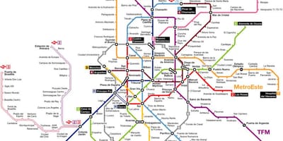 Метро Мадрыда Іспанія карта