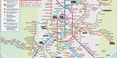 Аэрапорт Мадрыд схема метро 
